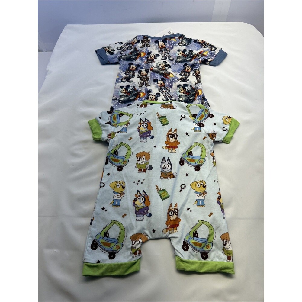 Southern Ivy Baby Scoby/Mickey Romper 1 Piece Zip Front Lot of 2 SZ 0-3 Mo New - Picture 6 of 8